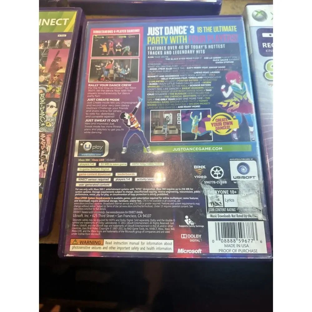 7 Xbox 360 Game Bundle Just Dance Central Kinect Sports Kinect Adventure New